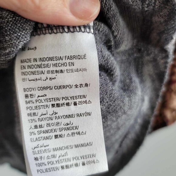 Style & Co Heather grey bodice sweater with orange, rust and black pattern - Picture 7 of 10